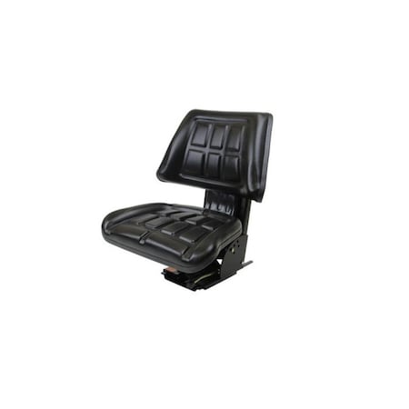 Aftermarket Black Tractor Seat Backrest Base And Slide Track SteelPVC Compact Mower Seating SEQ90-0140